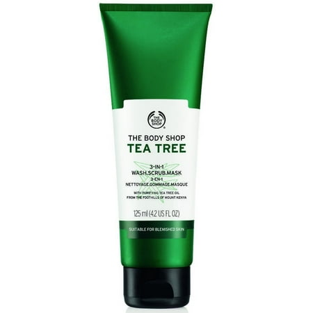 The Body Shop Tea Tree 3-in-1 Wash.Scrub.Mask, Made with Tea Tree Oil 4.2 oz