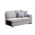 thumbnail image 2 of 126" Wide Fabric Modular Corner Sectional Sofa with Ottoman in Light Gray, 2 of 5