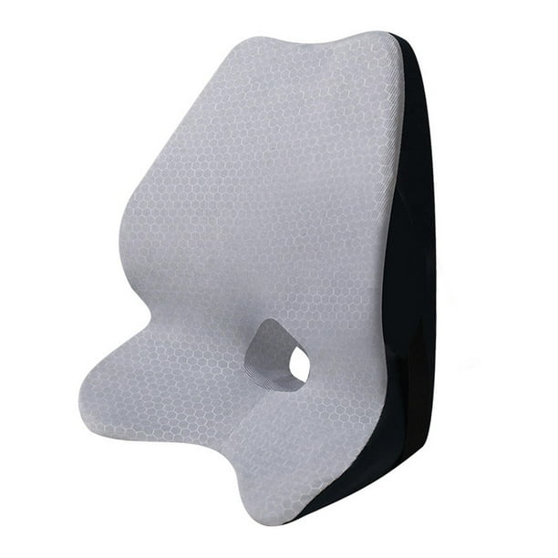 Almohada de soporte, cojín de asiento, almohadilla para la espalda al conducir, almohada ergonómica para la cintura del coche. gris