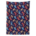 thumbnail image 3 of Ambesonne Dinosaur Tablecloth Rectangular Table Cover, Dino Funny Expressions, 60"x84", Navy Blue Orange Red, 3 of 4