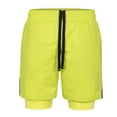 thumbnail image 1 of pstuiky Pantalones cortos de entrenamiento para hombre, Pantalones cortos deportivos de verano dos en uno para hombre, para correr, entrenar y fitness, con cuadros pequeños y lisos., 1 of 2