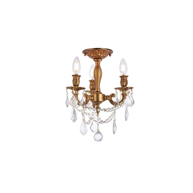 Elegant Lighting Rosalia 13" 3 Light Royal Crystal Chandelier
