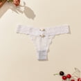 thumbnail image 2 of Fiaer,Lace Sexy Brazilian Thong for Women,Womens Mid Rise Hollow out Panties Breathable Comfy Underwear Lightweight Stretch Briefs Fashion Underpants White S, 2 of 3