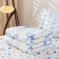 thumbnail image 5 of Homewish Girls Bowknot Zipper Full Size Comforter Sets with Fitted Sheet and 2 Pillowcases,Blue Polka Dots Bow Zipper Bedding Set,Colorful Stars Reversible,4 Pieces, 5 of 7