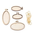 thumbnail image 1 of Miangastore 5 Pcs Cross Stitch Fixing Frame Embroidery Mini Wood Hoops DIY Wooden Stitch for Crafting Sewing Stitching (Vertical Elliptical Cross Elliptical Shape Style), 1 of 7