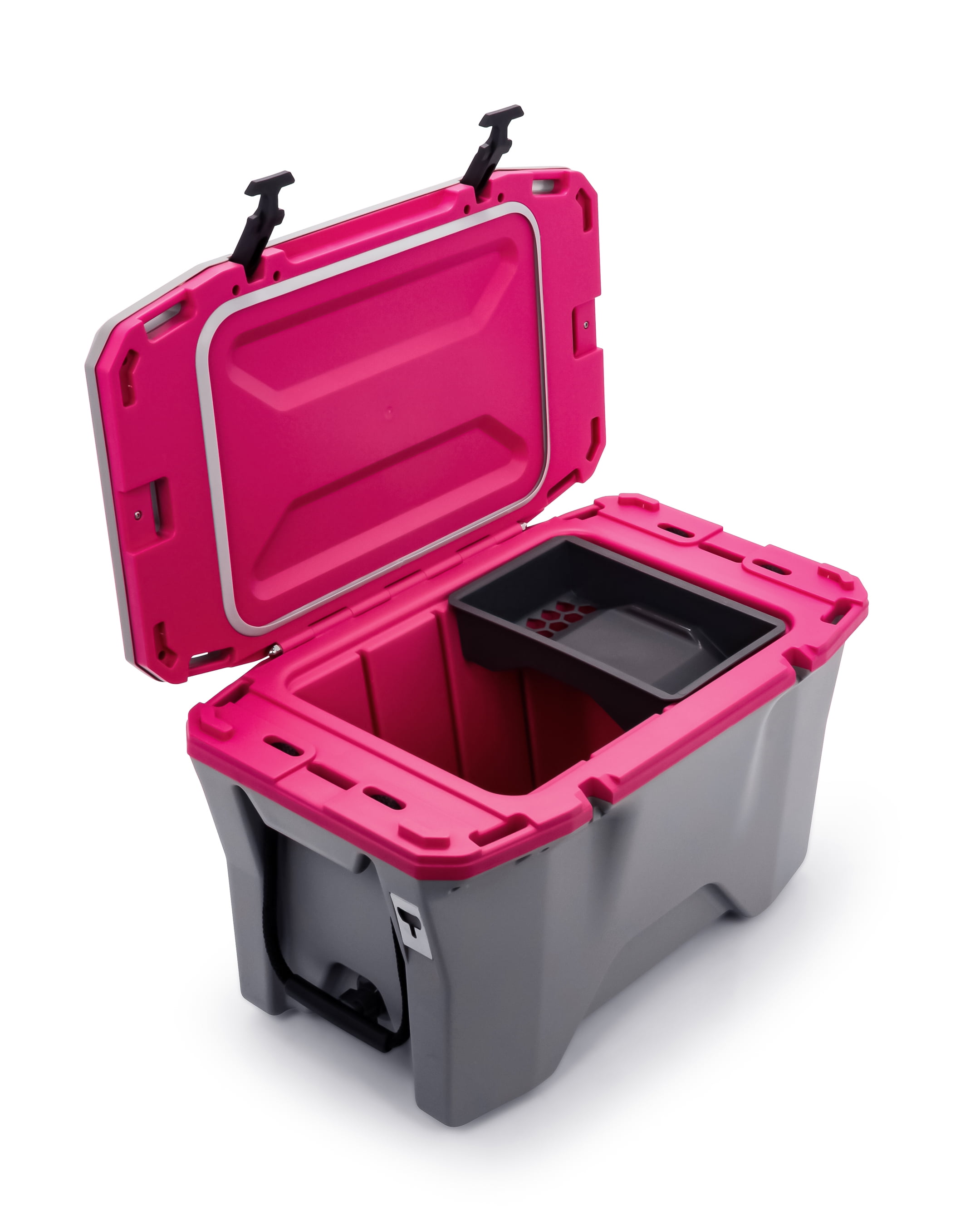 Camco 51713 Currituck 30 Quart Cooler, Magenta Pink and Gray - Includes Cooler Basket