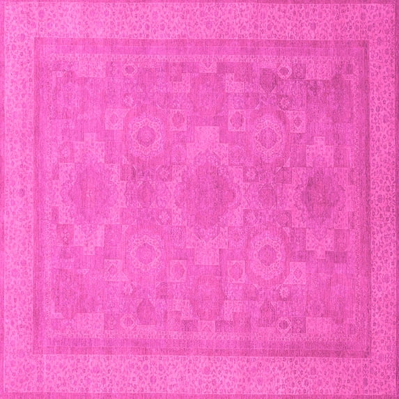 Ahgly Company Indoor Square Oriental Pink Traditional Area Rugs, 6' Square
