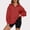 Red, variant on ‌LYMAYTER Casual Sweatshirt for Women‌‌ Oversized Half Zipper Top Casual Long Sleeve Solid Sweatsuit S-3XL