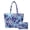 Blue Snowflake Print, variant on Black Leopard Print Pattern Set of 2 Quilted Shoulder Bags Large Capacity Lightweight for Outings Polyester Women's Quilted Bag