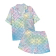 thumbnail image 4 of Pyjamas pour Filles Ensemble à Manches Courtes Col Rabattu Haut Shorts Mode Imprimé Vêtements pour Adolescentes Bleu 4-5 Ans, 4 of 4