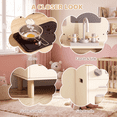 thumbnail image 5 of TLSUNNY Wooden Play Kitchen for Toddlers, Pretend Play Cooking Set with Accessories, Gift for Boys Girls, Cream, 5 of 8