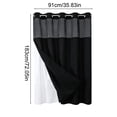 thumbnail image 3 of Waffle Weave Double Layer Shower Curtain, Waterproof Polyester Fabric Bathroom Curtain with Detachable Liner & Metal Grommets, No Hook Installation, Quick-Dry, Machine Washable, 72 x 36 Inches, 3 of 6