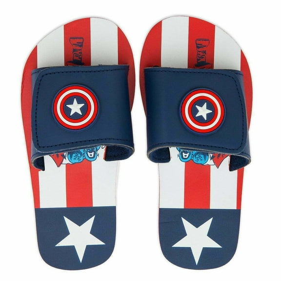 Disney Store Marvel Captain America Flip Flops Sandals Shoe Boy Size 9/10