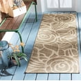 thumbnail image 3 of SAFAVIEH Courtyard Chester Floral Indoor/Outdoor Runner Rug, 2'3" x 10', Coffee/Sand, 3 of 11