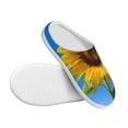 thumbnail image 3 of Lsque Blue Sky Sunflower Pattern Womens Comfort Cotton on Scuff With Memory Foam and Anti-skid Sole Slipper-39/40, 3 of 7