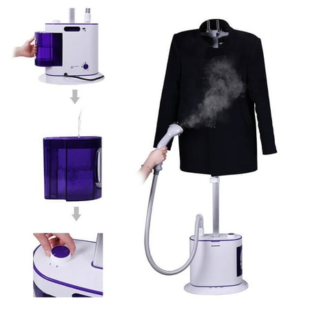 EECOO Garment Steamer,1300W Full Size Hanging Garment and Fabric Steamer with Fabric Brush and Garment Hanger for Clothes Curtains