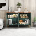 thumbnail image 6 of MROJISC Brown Accent Cabinet,47.8'' Hollow Carving Sideboard Buffet Cabinet with 4 Doors for Entryway,Living Room,Bedroom,Dinning Room, 6 of 6