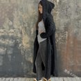 thumbnail image 1 of Seyurigaoka Women Knitted Loose Hooded Sweaters Crochet Solid Color Long Cardigan Sweater Jacket with Pockets Loose Fit Knit Streetwear, 1 of 2