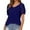 Navy, variant on Timegard Tops for Women Trendy V Neck Hollow out Short Sleeve Blouse Summer Casual Comfy Tee Shirts