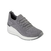 Skechers Women's Street Billion Woven Walks Knit Slip-on Wedge Casual Sneaker