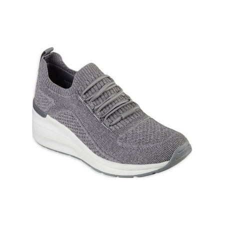 Skechers Women's Street Billion Woven Walks Knit Slip-on Wedge Casual Sneaker