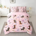 thumbnail image 2 of Manfei Cartoon Dachshund 7 Pieces Bedding Comforter Set,Pet Animal Full Bedding Set,Princess Rainbow Fitted Sheet Flat Sheet For Teens,Breathable Home Decor Reversible, 2 of 8