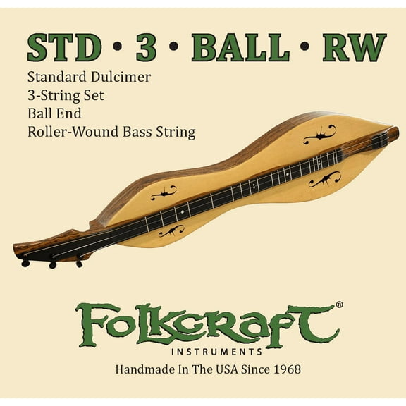 Folkcraft® Mountain Dulcimer String Set, Ball Ends (.012" .015" .024"RW)