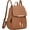 A-brown, variant on Quilted Trendy Leather Backpack Purse for Women and Ladies Travel Daypacks Bags with Wristlets (Y-)