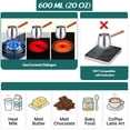 thumbnail image 5 of 20oz Turkish Coffee Pot Stainless Steel Stovetop Warmer with Wooden Handle for Milk Butter Chocolate Syrup and Sauce Melting Heating, 5 of 11