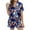 02-Blue, variant on Womens Pajamas Shorts Set Silk Satin 2 Piece Button Down Silk Pjs Short Set Collar Cartoon Ghost Pumpkin Lounge Set Relaxed Fit Gothic Sleepwear with Pockets