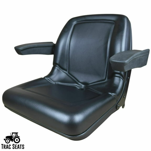 Black High Back Seat with Armrests for John Deere 650 750 850 950 1050 Tractor