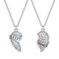 thumbnail image 1 of Collar de mejores amigas para 2, regalos de amistad BFF para 2, juego de joyas con colgante de corazón roto de arcoíris para mujer, 1 of 5