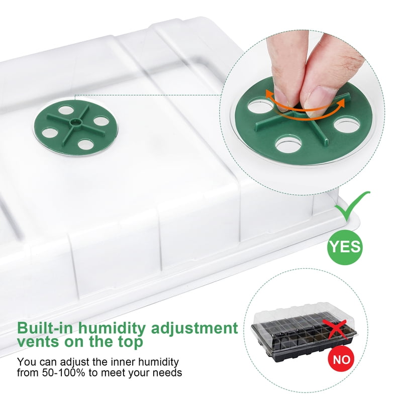 3 Pcs Seed Starter Trays, 40-Cell Plant Propagator with Humidity Dome, Greenhouse Seedling Growing Tray