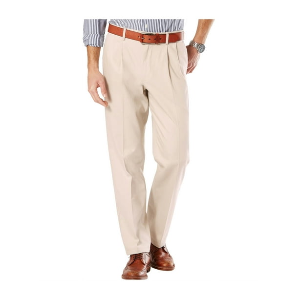 Dockers Mens Pleated Stretch Casual Chino Pants cloud 38x34 