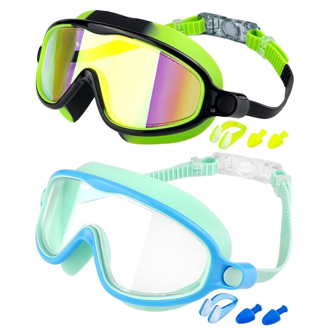 Gafas de natación Rantizon para niños, visión amplia, antivaho, rayos UV, de 3 a 15 años