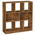 thumbnail image 1 of SONGMICS HOME Freestanding Bookcase with 8 Open Compartments – Versatile Shelf for Vertical or Horizontal Use, 11" x 35.4" x 39.4", Rustic Brown, for Living Room, Office, or Study, 1 of 7