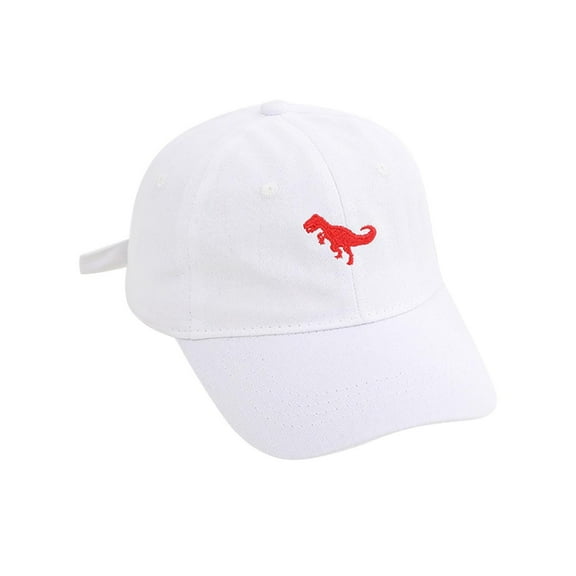 4t Baseball Hat Boy Dinosaur Print Toddler Sun Hat Adjustable Summer Beach Girls Boys Caps ,White
