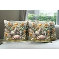thumbnail image 2 of Ambesonne Rustic Throw Pillow Cover Pack of 4, Vintage Rural Farmhouse Life, 4 Pcs-36"x36", Earth Yellow and Multicolor, 2 of 5