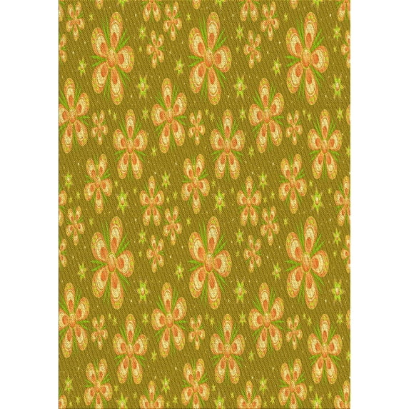 Ahgly Company Machine Washable Indoor Rectangle Transitional Golden Brown Yellow Area Rugs, 3' x 5'