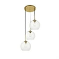 thumbnail image 3 of Baxter 3 Lights Brass Pendant With Clear Glass, 3 of 3