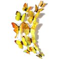 thumbnail image 1 of 12 piezas/juego de pegatinas de pared con forma de mariposa de simulación 3D, calcomanías artísticas para pared (amarillas), 1 of 8