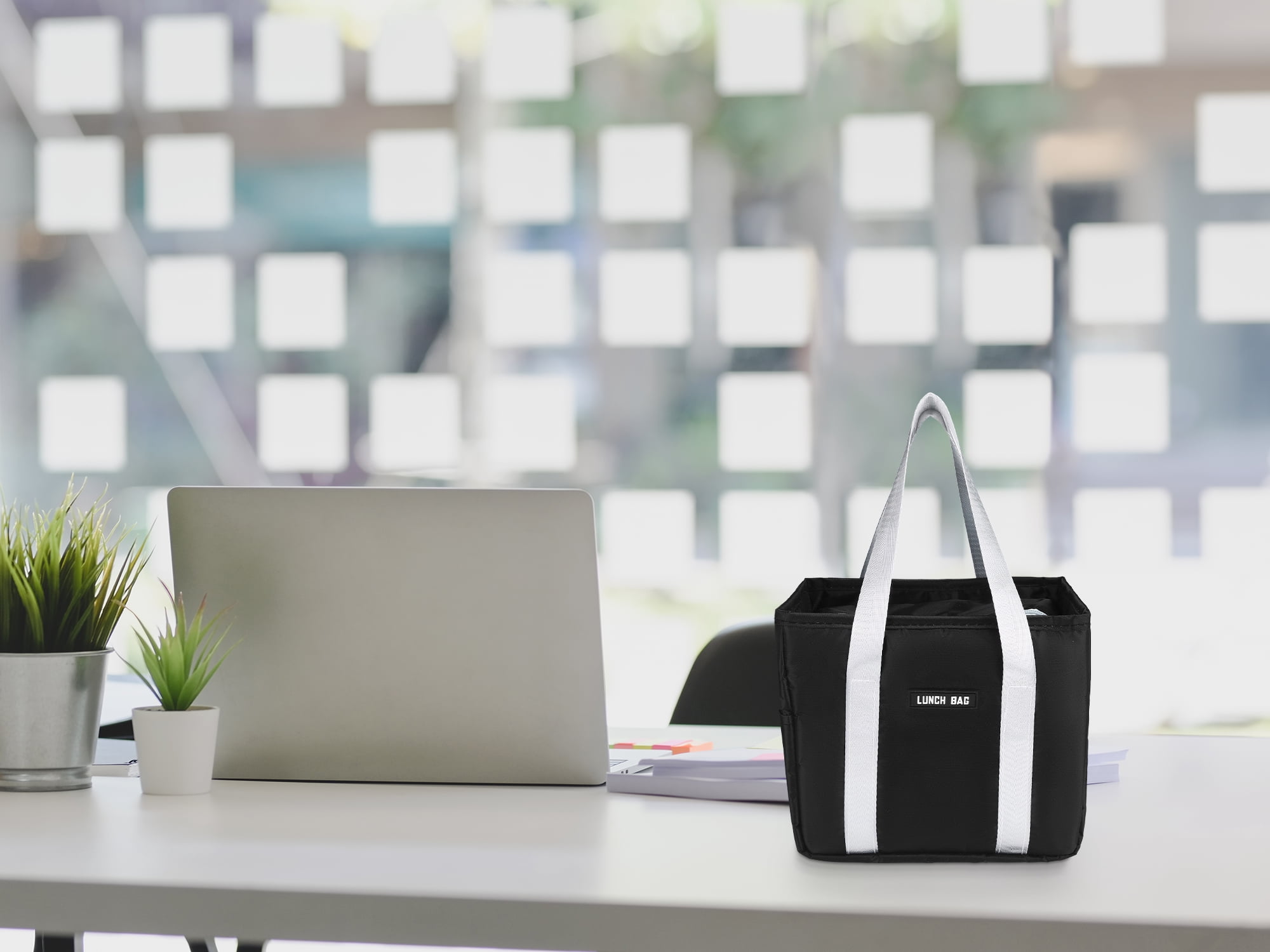 Unique Bargains Insulated Lunch Bag for Women and Men for Work Office Black