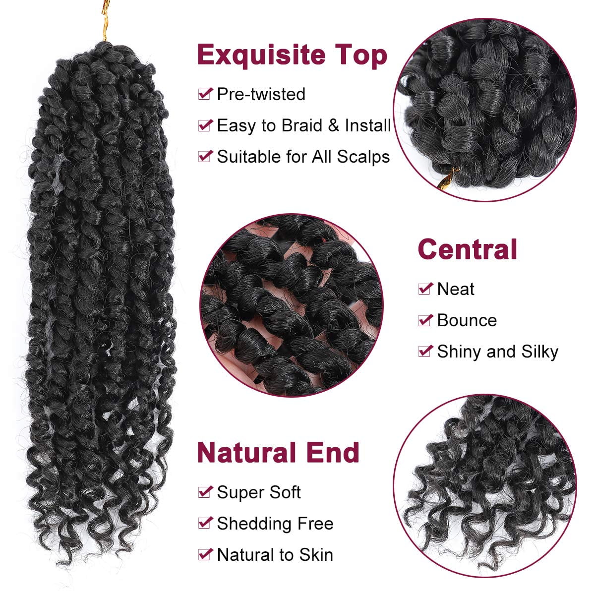 MORICA Passion Twist Hair 8 Packs 12 Inch Passion Twist Crochet