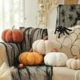 thumbnail image 7 of Pumpkin Pillows, Halloween Pumpkin Pillow Set of 2, Off White Throw Pillows Fall Room Decoration, Teddy Fleece 6x12&4x7 Inches Accent Cushion Gifts for Holiday, 7 of 7