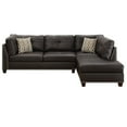 thumbnail image 2 of 3 Piece Sofa Set, Right Facing Chaise, Black Vegan Leather, Nailhead Trim, 2 of 5