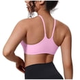 thumbnail image 3 of Feancey Racerback Sports Bras for Women Spaghetti Strap Workout Yoga Brassiere Breathable Casual Wireless Bra Solid Color Everyday Bras Pink S, 3 of 4