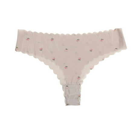 Dyegold Clearance Sale Panties for Women Womens Underwear Women s Ice Silk Waves without Traces Cute Girls Panties Low Waist File Comfortable Breathable Ladies Thong Pants