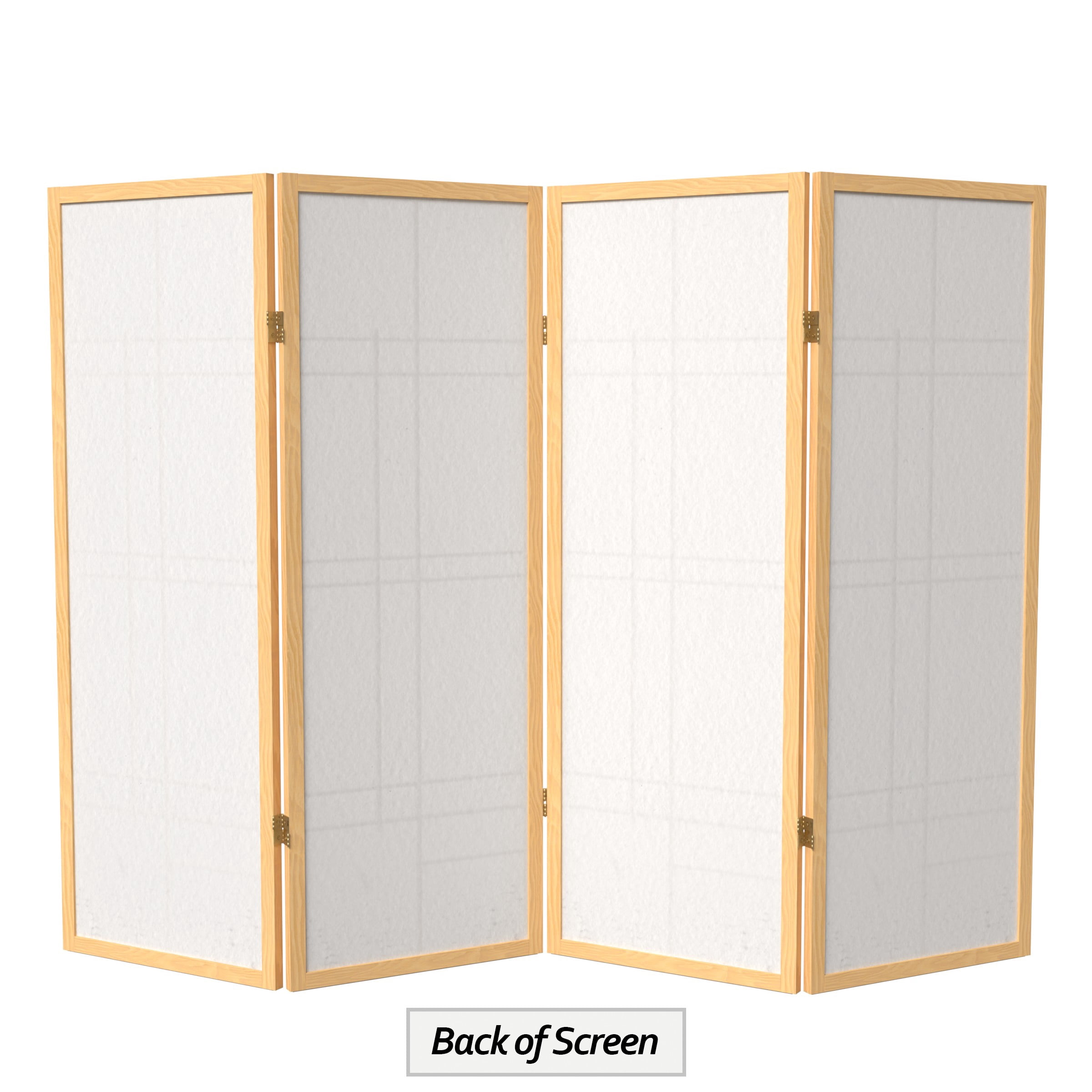 4 ft. Tall Japanese Style Eudes Lattice Folding Screen - Natural - 4 Panels