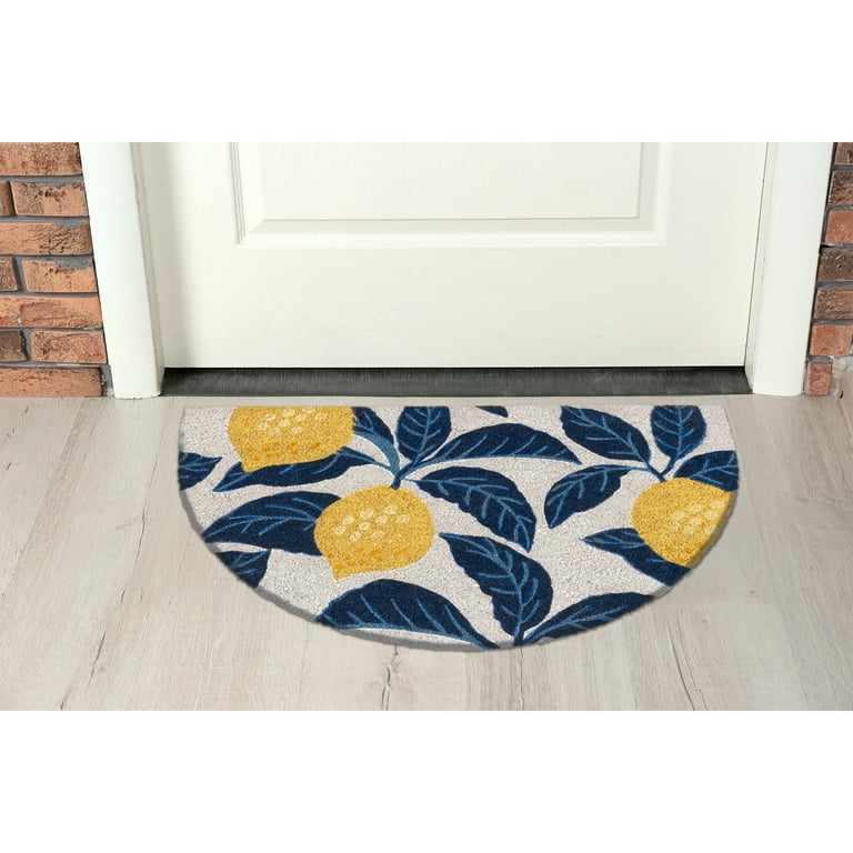 Mainstays by Becky G. & Alejandra Coir Outdoor Mat, Lemon & Blue