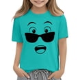 thumbnail image 6 of HOMADLES Short Sleeve Shirts for Boys Graphic Tees Summer Casual Daily T-Shirts, Mint Green 7-8 T, 6 of 6